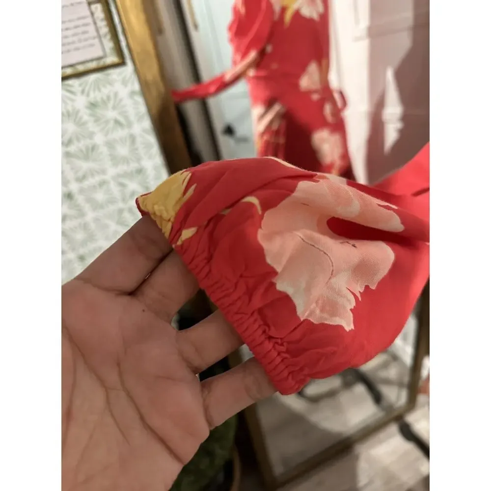 BILLABONG Ruffle Mini Floral Wrap Ruffle Dress Women Size Small - Picture 7 of 11